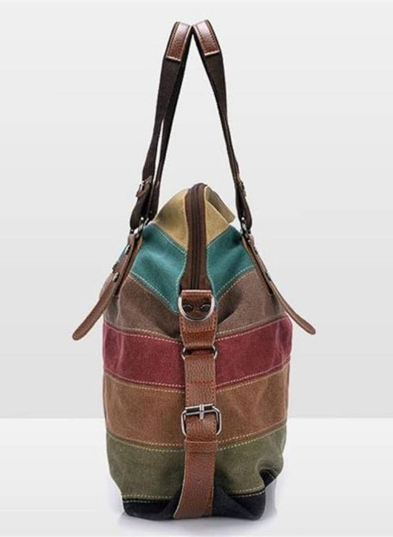 حقيبة كروس نسائية من القماش، حقيبة كروس كبيرة، حقيبة كتف للسفر، حقيبة كتف نسائية مع جيوب متعددة، حقيبة حمل كلاسيكية متعددة الألوان، حقيبة ظهر يومية محمولة - Image 3